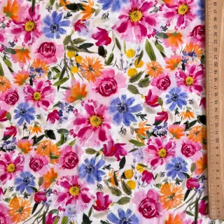 Viszkóz RADIANCE Flowers Polly digital print