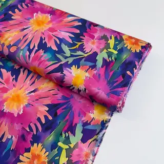 Viszkóz SATIN Flowers Danna digital print