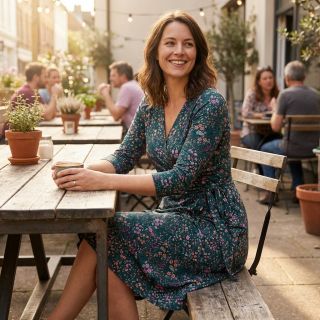 Viszkóz ECOVERO Flowers Galia green