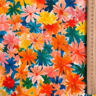 Viszkóz ECOVERO Flowers design C digital print