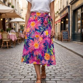 Viszkóz SATIN Flowers Danna digital print