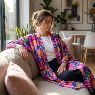 Viszkóz SATIN Flowers Danna digital print