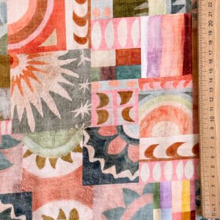 Viszkóz ECOVERO Abstract multi digital print