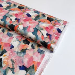 Viszkóz SATIN Flowers Tora digital print
