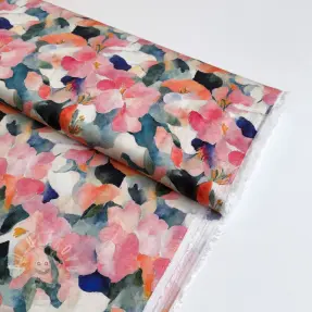 Viszkóz SATIN Flowers Tora digital print
