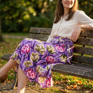 Viszkóz ECOVERO Flowers design A digital print