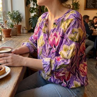 Viszkóz ECOVERO Flowers design A digital print