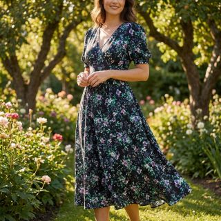 Viszkóz RADIANCE Flowers Jamie digital print