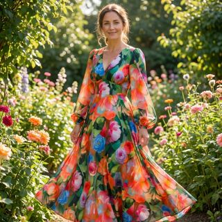 Viszkóz RADIANCE Flower design B digital print