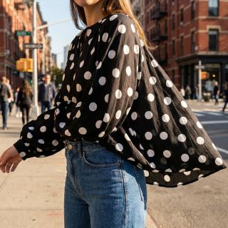 Viszkóz RADIANCE Polka BIG dot black