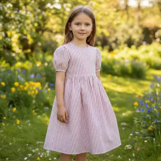 Dupla géz/muszlin YARN DYED Summer stripe rose