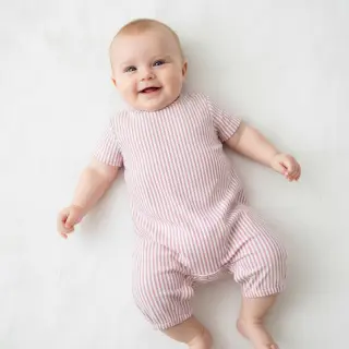 Dupla géz/muszlin YARN DYED Summer stripe rose