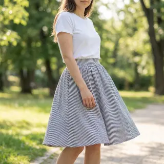 Dupla géz/muszlin YARN DYED Summer stripe navy