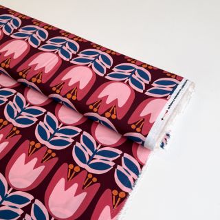 Viszkóz ECOVERO Flowers Celia burgundy