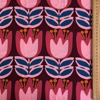 Viszkóz ECOVERO Flowers Celia burgundy