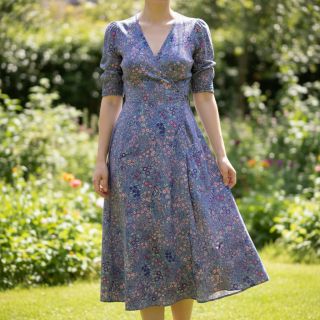 Viszkóz ECOVERO Flowers Galia purple