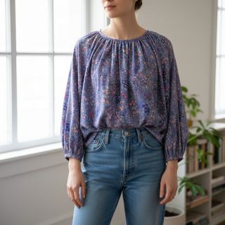 Viszkóz ECOVERO Flowers Galia purple