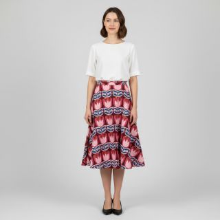 Viszkóz ECOVERO Flowers Celia burgundy