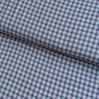 Pamutvászon YARN DYED Check Anabel teal