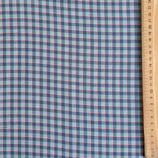 Pamutvászon YARN DYED Check Anabel teal