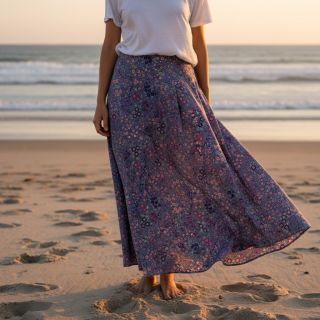 Viszkóz ECOVERO Flowers Galia purple