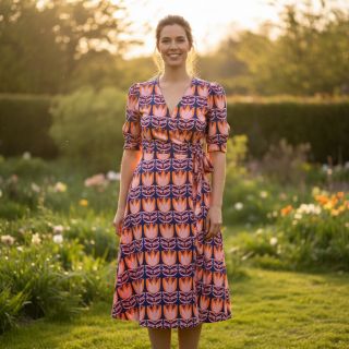 Viszkóz ECOVERO Flowers Celia cobalt