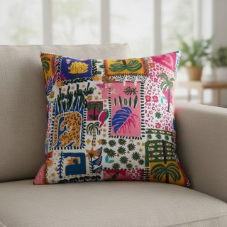 Pamutvászon SATIN Summer patchwork digital print