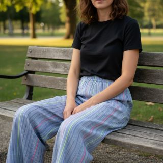 Pamutvászon YARN DYED NEON Stripe summer