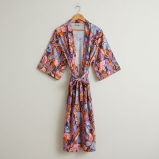 Pamutvászon VISCOSE Flowers dark petrol