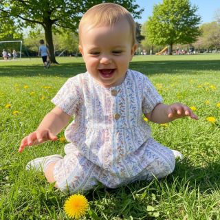 Dupla géz/muszlin Leaves in stripes digital print ORGANIC