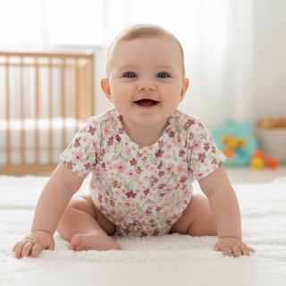 Dupla géz/muszlin Flowers Sisi digital print