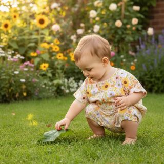 Dupla géz/muszlin Flowers Hot summer digital print