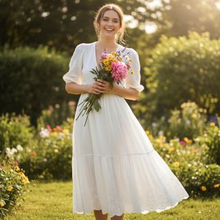 Dupla géz/muszlin BORDER Helene white