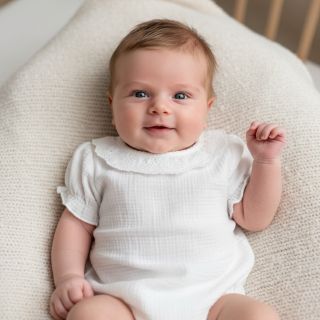 Dupla géz/muszlin BORDER Helene white