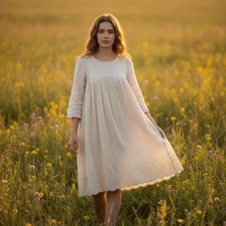 Dupla géz/muszlin BORDER Helene natural