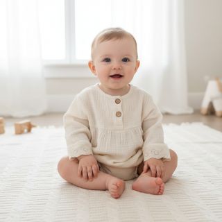 Dupla géz/muszlin BORDER Helene natural