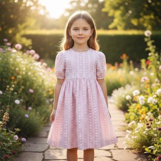 Dupla géz/muszlin Flowers check pink digital print