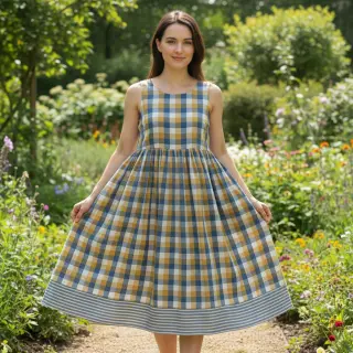 Dupla géz/muszlin DOUBLE SIDED Summer Check
