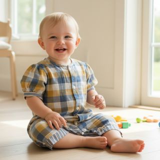 Dupla géz/muszlin DOUBLE SIDED Summer Check