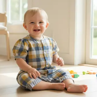 Dupla géz/muszlin DOUBLE SIDED Summer Check