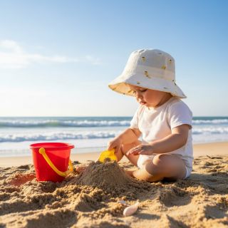 Dupla géz/muszlin EMBROIDERY Fruit natural yellow