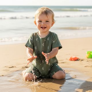 Dupla géz/muszlin EMBROIDERY Cactus green