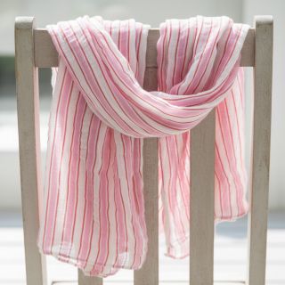Dupla géz/muszlin YARN DYED Stripe in stripe pink
