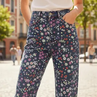 Pamutvászon JEANS Hearts