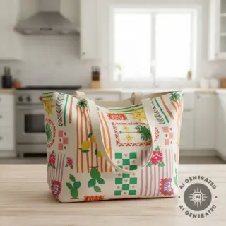 Dekorációs anyag Linenlook Pura Vida Patch digital print