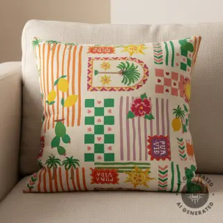 Dekorációs anyag Linenlook Pura Vida Patch digital print