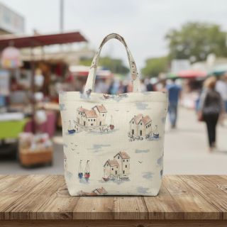 Dekorációs anyag Linenlook Seaside House View digital print