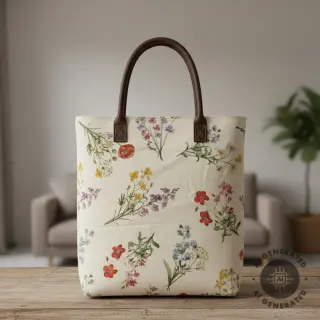 Dekorációs anyag Linenlook Delicate Floral Field digital print