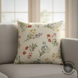 Dekorációs anyag Linenlook Delicate Floral Field digital print
