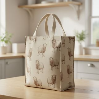 Dekorációs anyag Linenlook Pen Drawing Sheep digital print